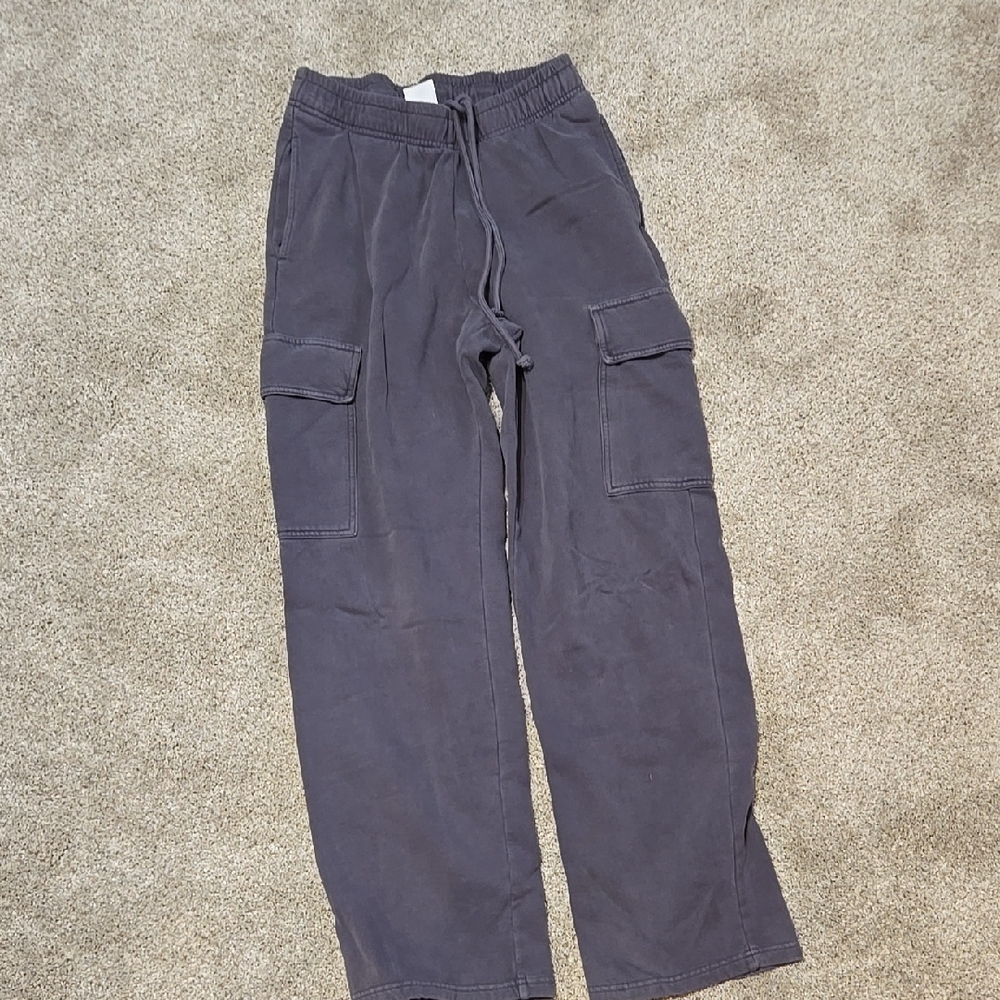 Womens Casual Gray Cargo SweatPants